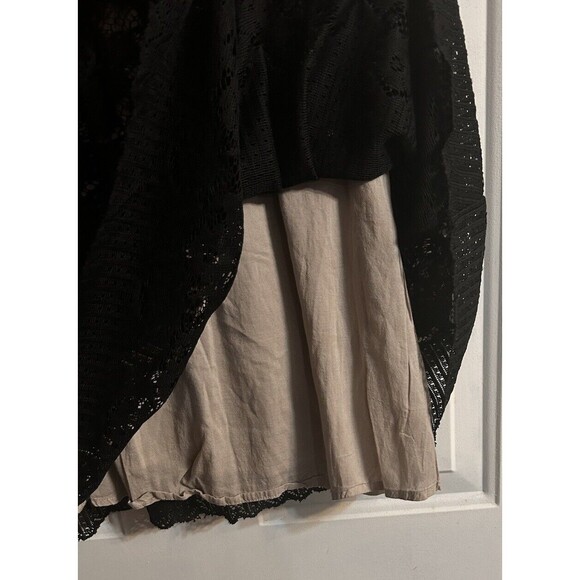 Free People Fit & Flare Black Lace Dress Cut Out Back Lined Sleeveless Size 0 - Picture 4 of 13